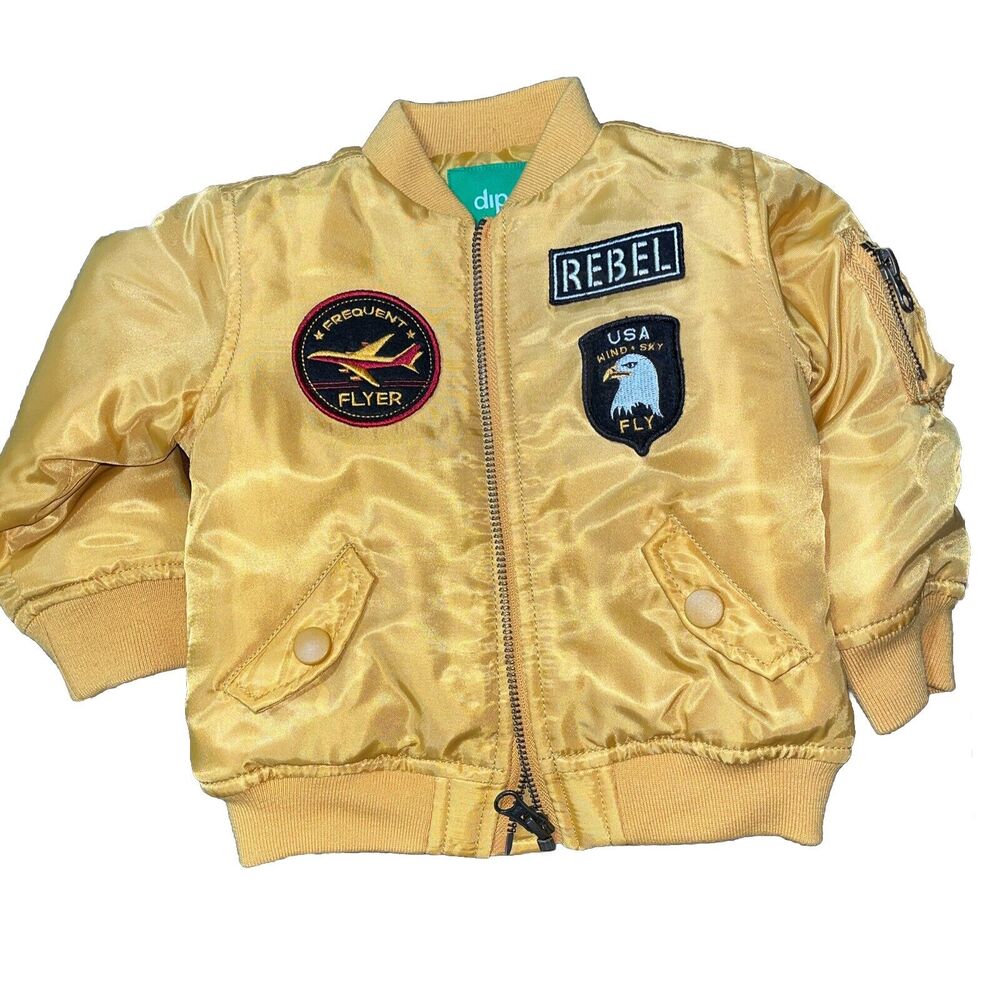 dip Yellow‎ Infant Bomber Pilot Jacket (Size 6-12M) Frequent Flyer USA Wind &Sky